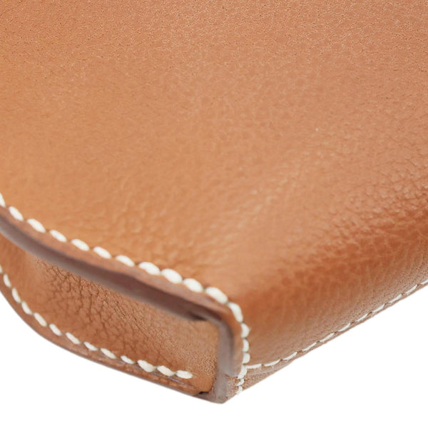 HERMES Kelly Depeches 25 Togo Calfskin Leather Pouch Brown