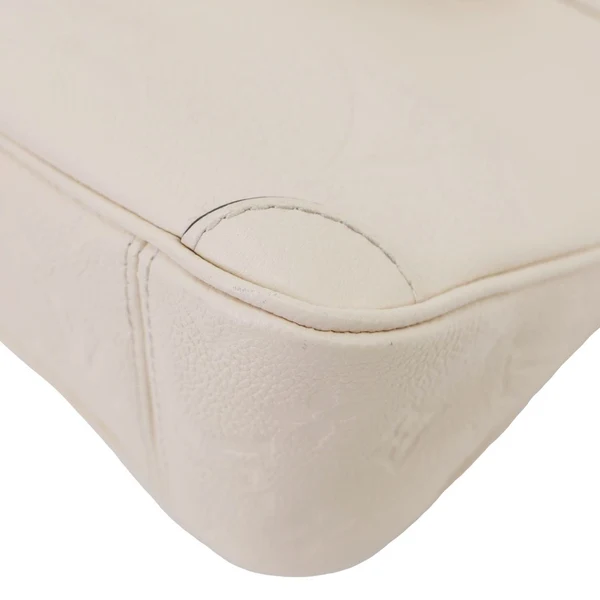 LOUIS VUITTON Trianon PM Giant Monogram Empreinte Leather Tote Bag White