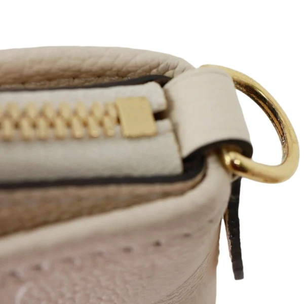 LOUIS VUITTON Trianon PM Giant Monogram Empreinte Leather Tote Bag White