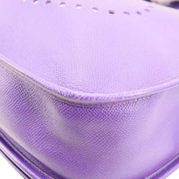 HERMES Evelyne PM Epsom Leather Crossbody Bag Purple