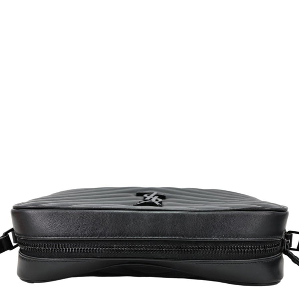 YVES SAINT LAURENT Lou Camera Chevron Leather Crossbody Bag Black