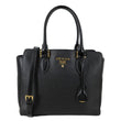 PRADA Lux Saffiano Calfskin Leather Tote Shoulder Bag Black