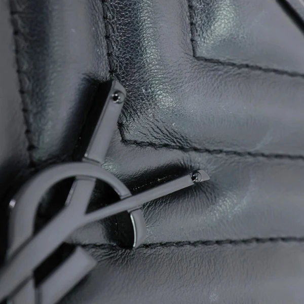 YVES SAINT LAURENT Lou Camera Chevron Leather Crossbody Bag Black