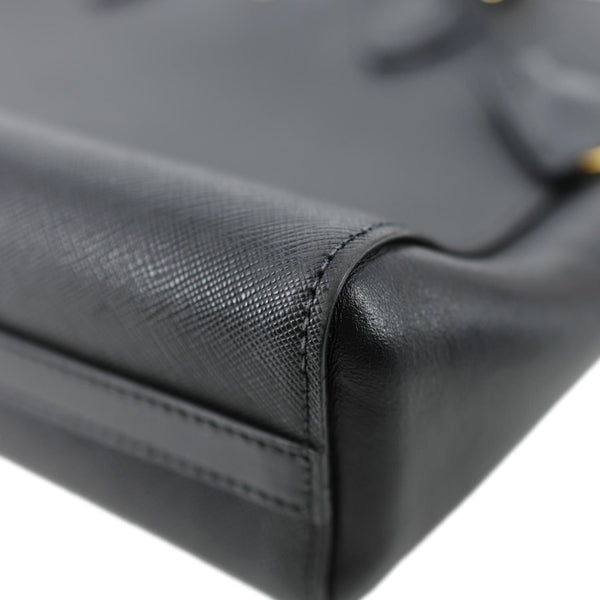 PRADA Lux Saffiano Calfskin Leather Tote Shoulder Bag Black