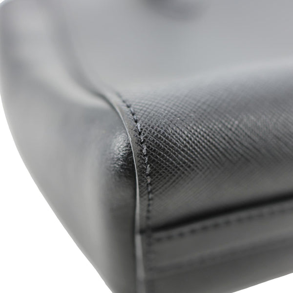 PRADA Lux Saffiano Calfskin Leather Tote Shoulder Bag Black