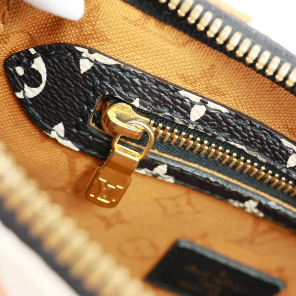 LOUIS VUITTON Speedy Bandouliere Giant Crafty Monogram Canvas Crossbody Bag Caramel