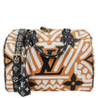 LOUIS VUITTON Speedy Bandouliere Giant Crafty Monogram Canvas Crossbody Bag Caramel
