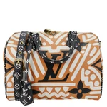 LOUIS VUITTON Speedy Bandouliere Giant Crafty Monogram Canvas Crossbody Bag Caramel
