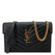 YVES SAINT LAURENT Cassandra Matelasse Grain De Poudre Chain Wallet Black