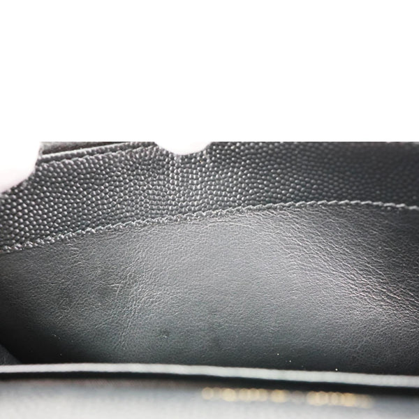YVES SAINT LAURENT Cassandra Matelasse Grain De Poudre Chain Wallet Black