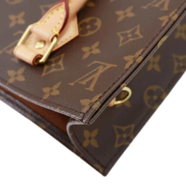 LOUIS VUITTON Sac Plat PM Monogram Canvas Tote Shoulder Bag Brown