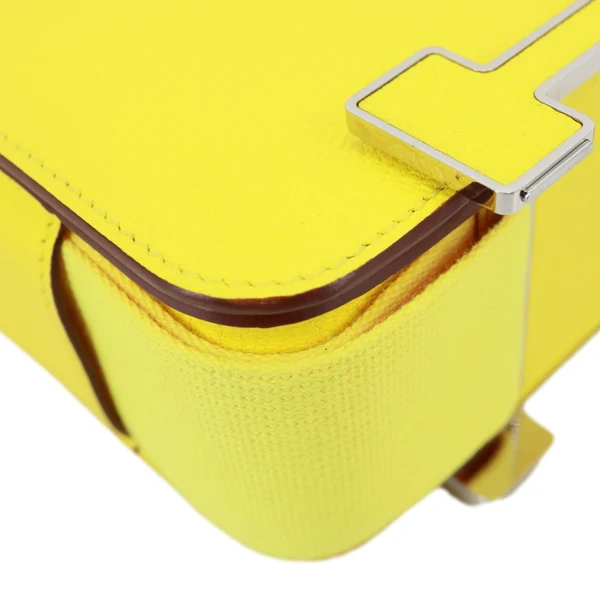 HERMES Mysore Geta Goatskin Leather Shoulder Bag Lime