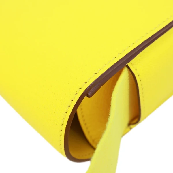 HERMES Mysore Geta Goatskin Leather Shoulder Bag Lime