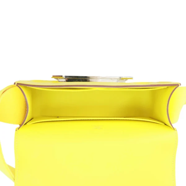 HERMES Mysore Geta Goatskin Leather Shoulder Bag Lime