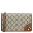 GUCCI GG Emblem Monogram Canvas Wallet With Strap Beige 820688