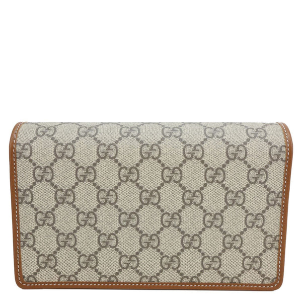 GUCCI GG Emblem Monogram Canvas Wallet With Strap Beige 820688