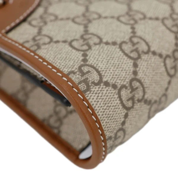 GUCCI GG Emblem Monogram Canvas Wallet With Strap Beige 820688