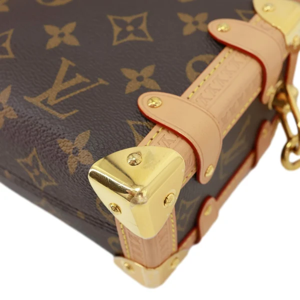 LOUIS VUITTON Side Trunk PM Monogram Canvas Tote Shoulder Bag Brown