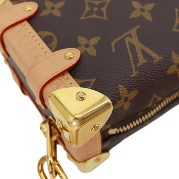 LOUIS VUITTON Side Trunk PM Monogram Canvas Tote Shoulder Bag Brown