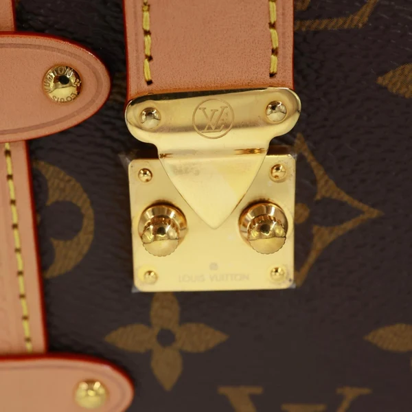 LOUIS VUITTON Side Trunk PM Monogram Canvas Tote Shoulder Bag Brown