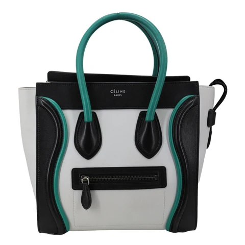 CELINE Micro Luggage Calfskin Leather Tote Bag Tri-Color
