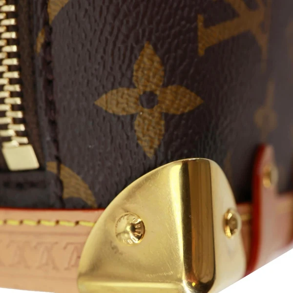LOUIS VUITTON Side Trunk PM Monogram Canvas Tote Shoulder Bag Brown