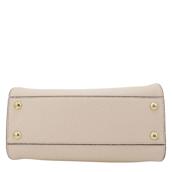FENDI Peekaboo Selleria Mini Cuoio Romano Leather Satchel Bag Beige