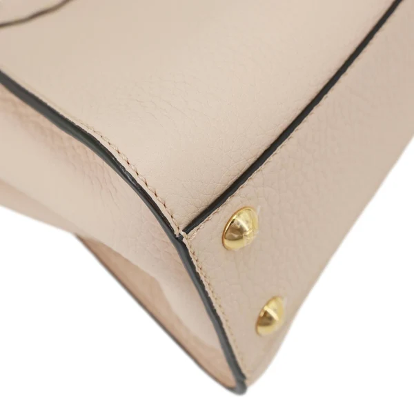 FENDI Peekaboo Selleria Mini Cuoio Romano Leather Satchel Bag Beige