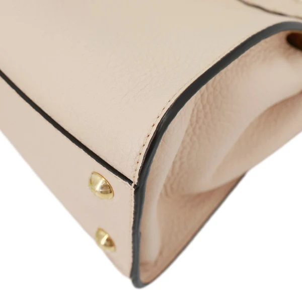 FENDI Peekaboo Selleria Mini Cuoio Romano Leather Satchel Bag Beige