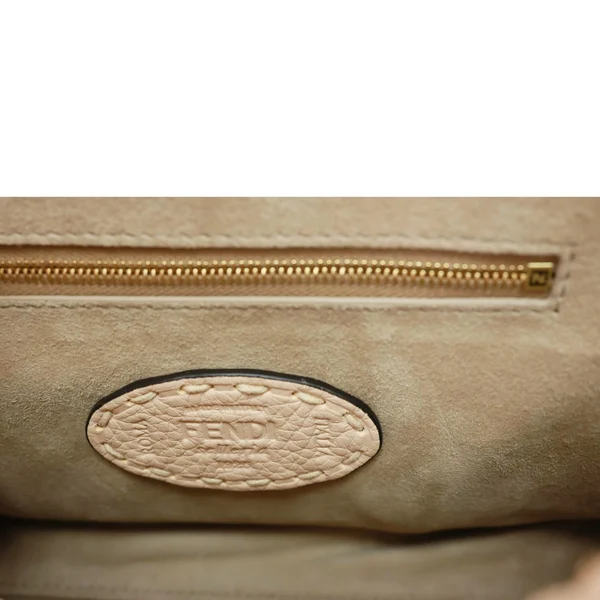 FENDI Peekaboo Selleria Mini Cuoio Romano Leather Satchel Bag Beige