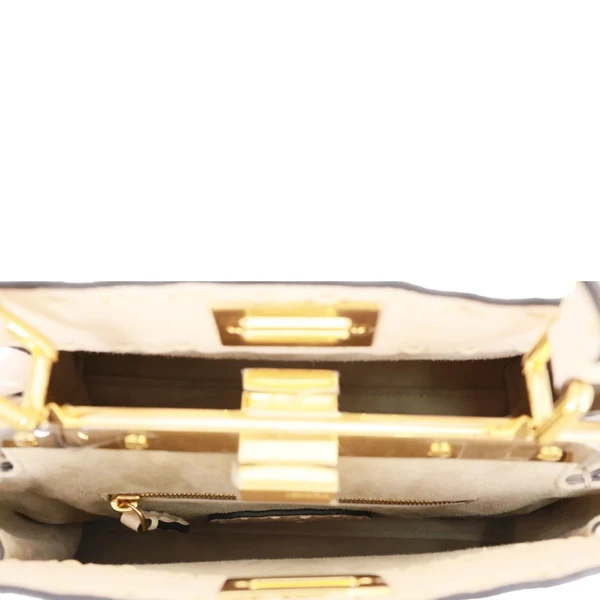 FENDI Peekaboo Selleria Mini Cuoio Romano Leather Satchel Bag Beige