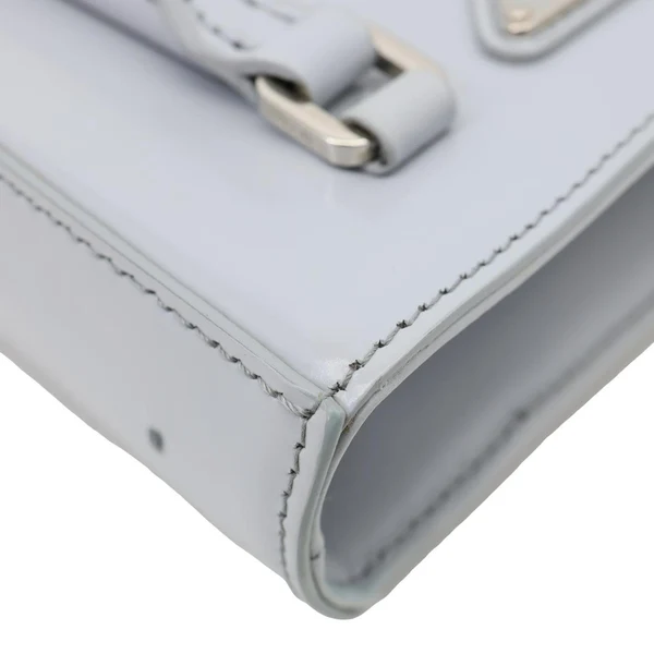 PRADA Mini Spazzolato Leather Tote Bag Grey