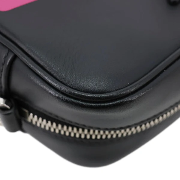 PRADA City Racing Logo Bandoliera Calf Leather Crossbody Bag Black