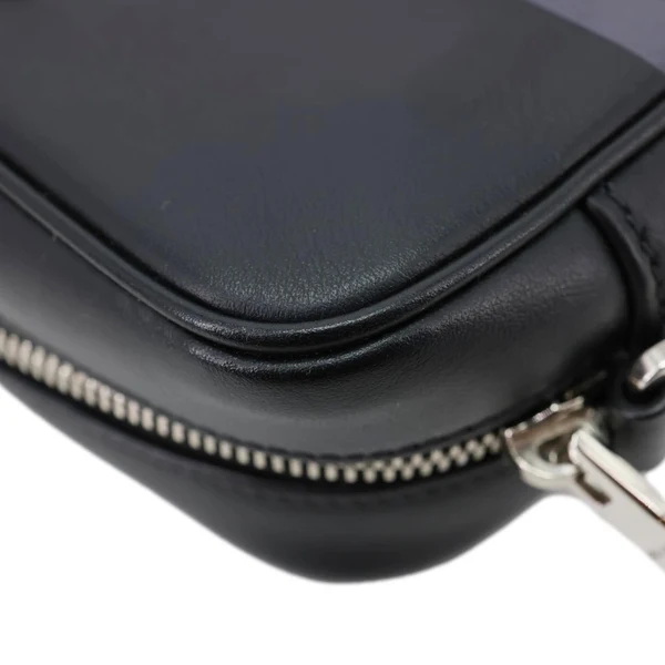 PRADA City Racing Logo Bandoliera Calf Leather Crossbody Bag Black