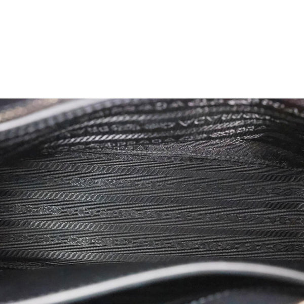 PRADA City Racing Logo Bandoliera Calf Leather Crossbody Bag Black