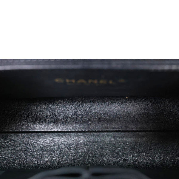 CHANEL Medal Flap Calfskin Chevron Quilted Leather Shoulder Bag Black