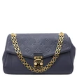 LOUIS VUITTON Saint Germain PM Monogram Empreinte Leather Shoulder Bag Navy Blue