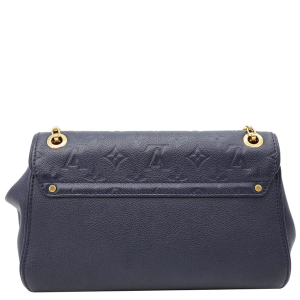 LOUIS VUITTON Saint Germain PM Monogram Empreinte Leather Shoulder Bag Navy Blue