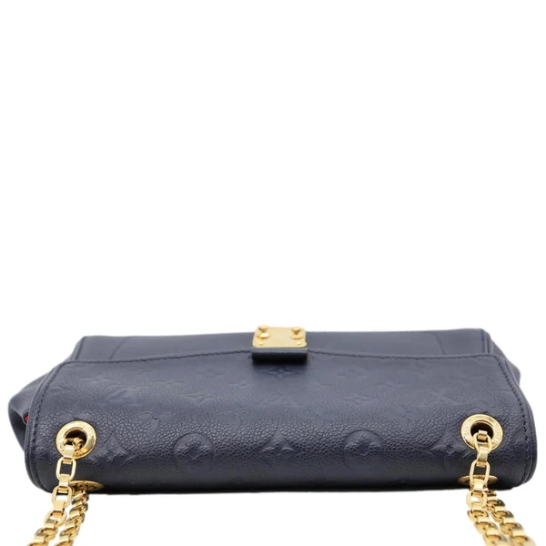 LOUIS VUITTON Saint Germain PM Monogram Empreinte Leather Shoulder Bag Navy Blue