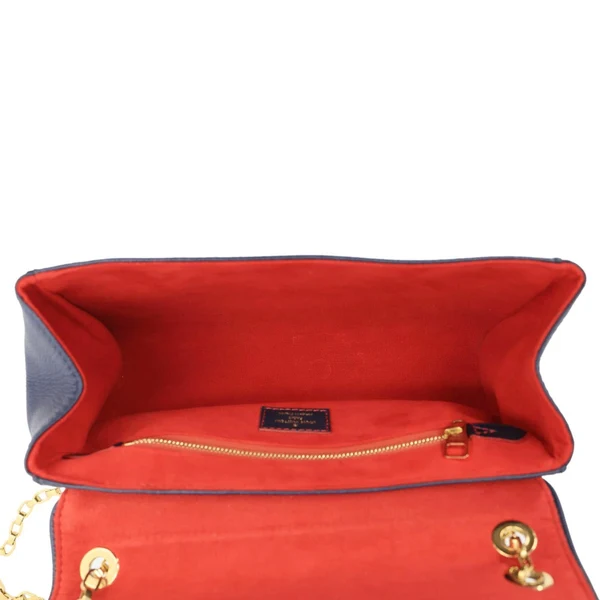 LOUIS VUITTON Saint Germain PM Monogram Empreinte Leather Shoulder Bag Navy Blue