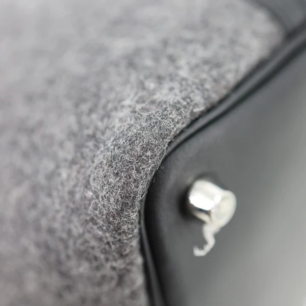 HERMES Picotin Lock 18 Soft Felt Satchel Bag Grey