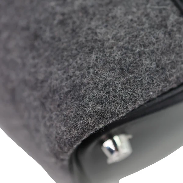 HERMES Picotin Lock 18 Soft Felt Satchel Bag Grey