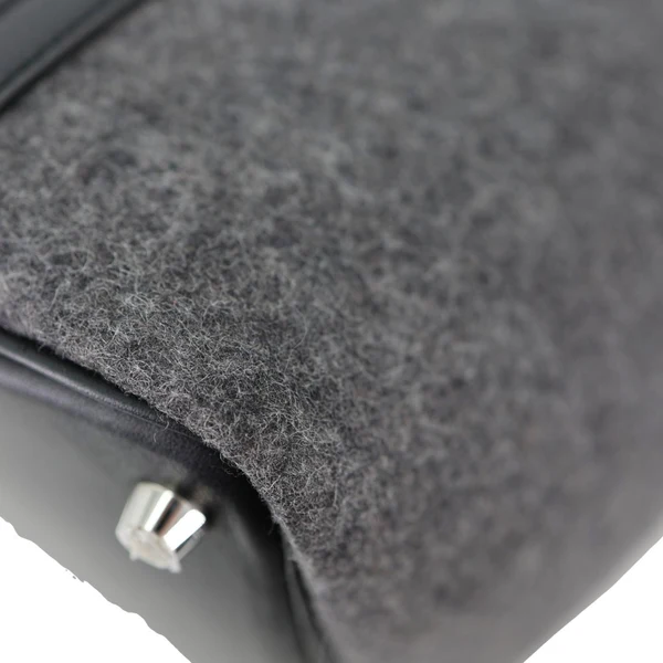 HERMES Picotin Lock 18 Soft Felt Satchel Bag Grey