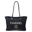 CHANEL Deauville Medium Denim Tote Bag Navy Blue