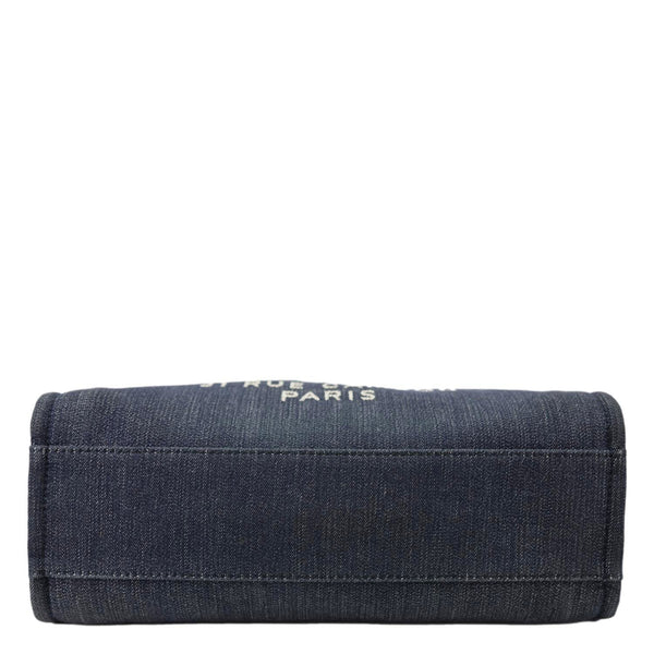 CHANEL Deauville Medium Denim Tote Bag Navy Blue