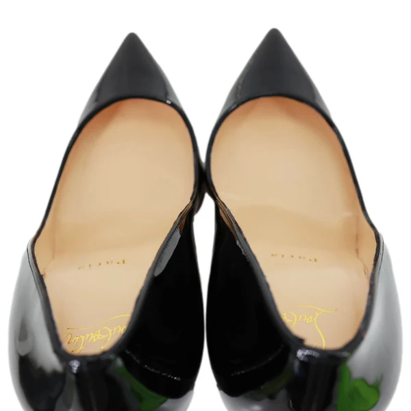 CHRISTIAN LOUBOUTIN Pigalle Follies 100 Patent Leather Pumps Black Size 40.5