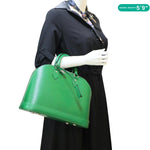 LOUIS VUITTON Alma PM Epi Leather Satchel Bag Green