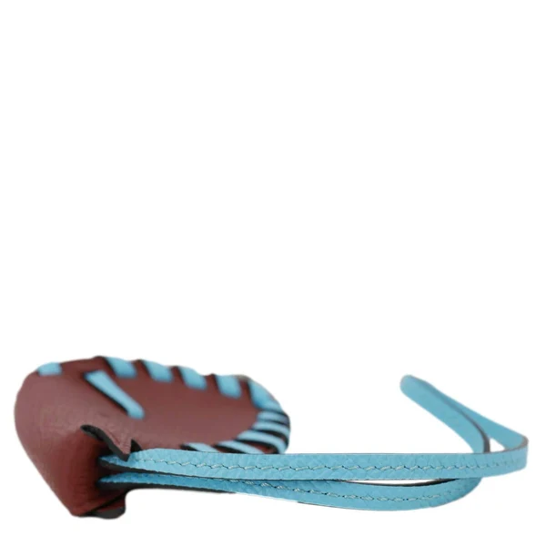 HERMES Cheval Tresse Epsom Calfskin Leather Charm Brown
