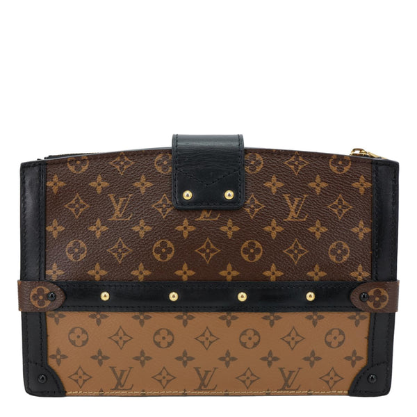 LOUIS VUITTON Trunk Clutch Reverse Monogram Crossbody Bag Brown