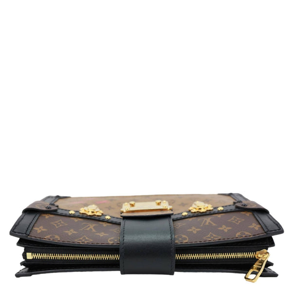 LOUIS VUITTON Trunk Clutch Reverse Monogram Crossbody Bag Brown